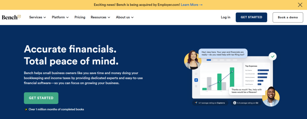 Online Bookkeeping Services for Small Businesses - Bench Accounting
